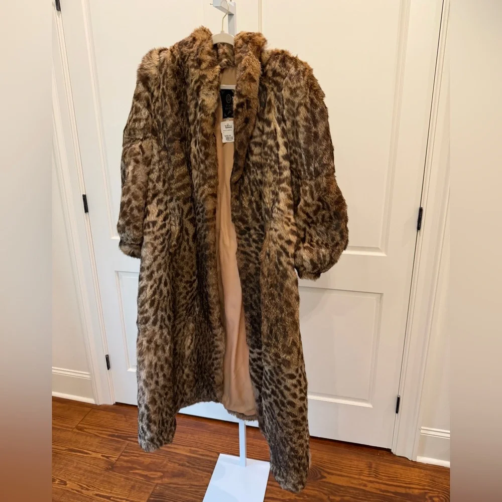 Polo Norte Vintage Animal Print Rabbit Fur Coat - Picture 2 of 9